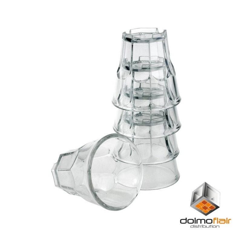 Schnapsglas aus Kunststoff Rocks 4 cl. Stapelbar Set 5 Stück