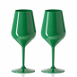 Preview: Wine glass reusable green plastic