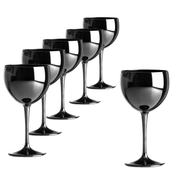Black plastic balloon wine glass 40 cl.