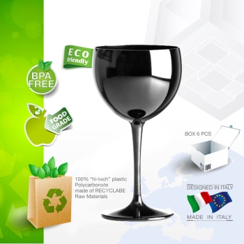 Black plastic balloon wine glass 40 cl.