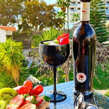 Black plastic balloon wine glass 40 cl.