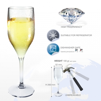 Champagne glass 15 cl. transparent