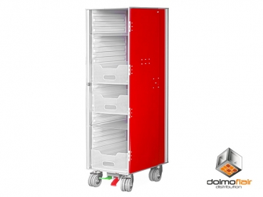 Airline trolley in aluminum red