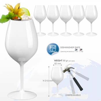 Mehrweg Weinglas aus Weißem Kunststoff 51 cl.