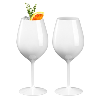 Reusable wineglass made of white plastic 51 cl.