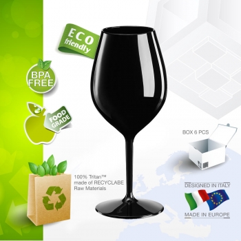 Reusable wineglass black