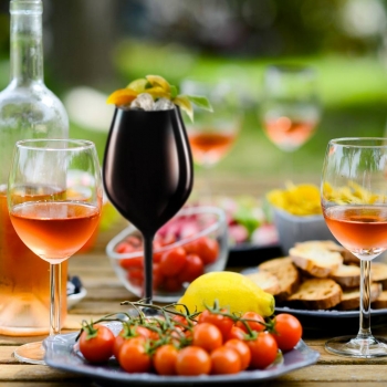 Reusable wineglass black