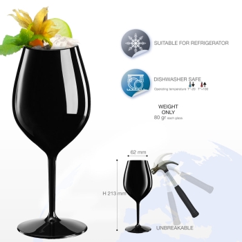 Reusable wineglass black