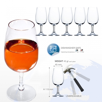 Mehrweg Verkostungsglas aus Kunststoff 22cl.