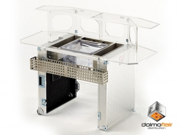 Mobile Plexiglas Theke in Koffer