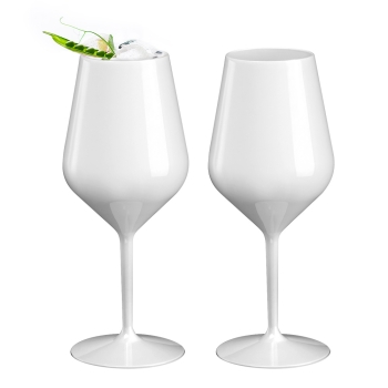 Wine glass reusable white plastic