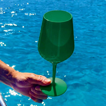 Wine glass reusable green