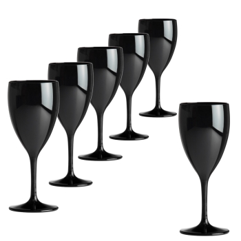Black polycarbonate wine glass 34 cl.