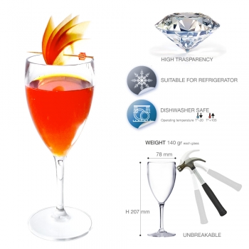Wine glass plastic 34 cl.