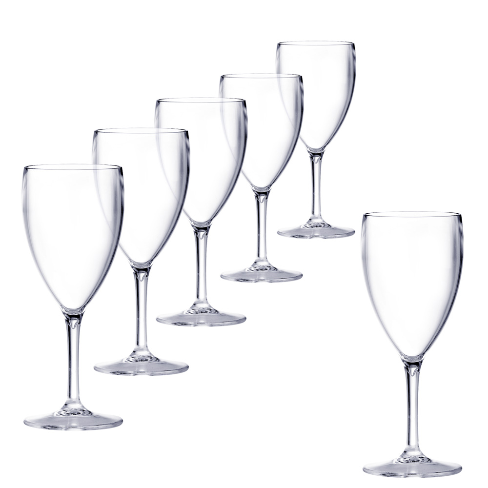 Weinkelch Set 6 Stück Mehrweg Glas Plastik DoimoFlair Weinglas Kunststoff TX 