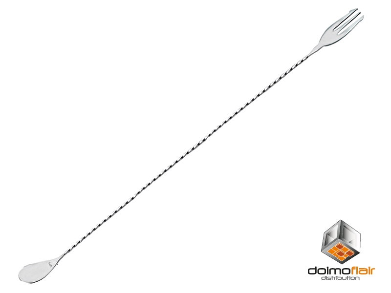 Bar spoon made of stainless steel with fork 45 cm.