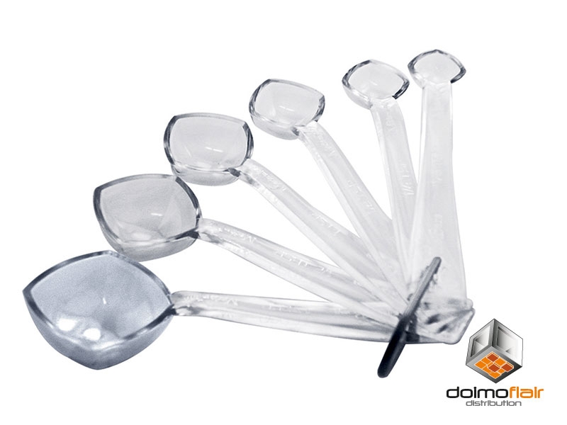 Measuring spoon made of polycarbonate set 6 pieces.
