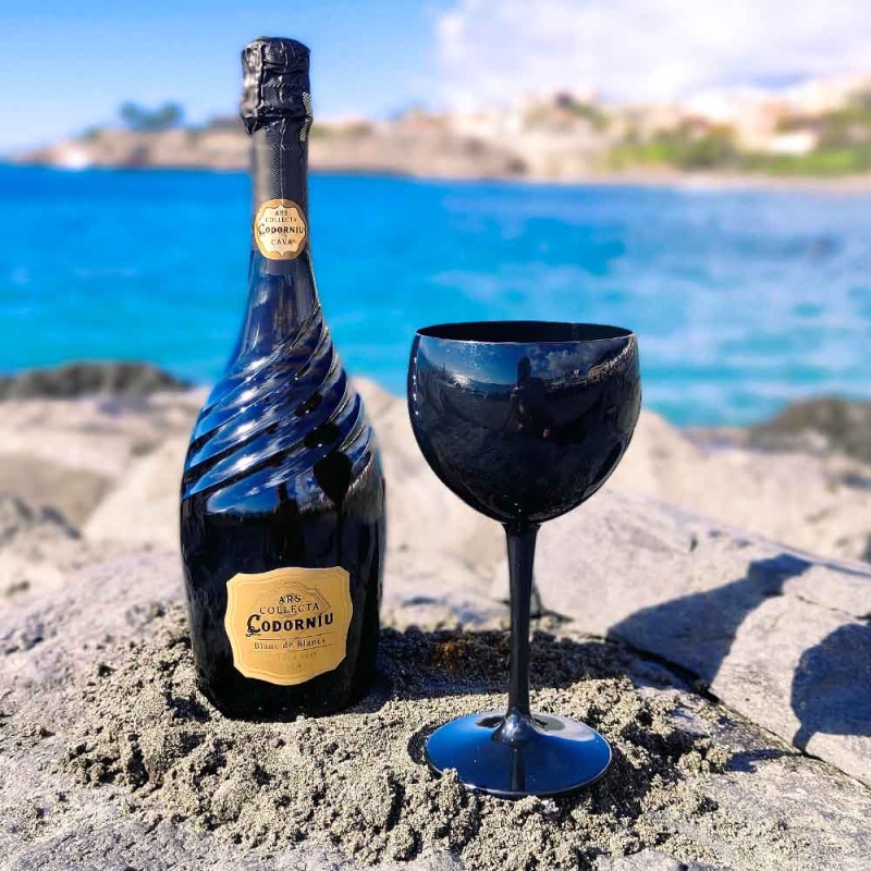 Black plastic balloon wine glass 40 cl.