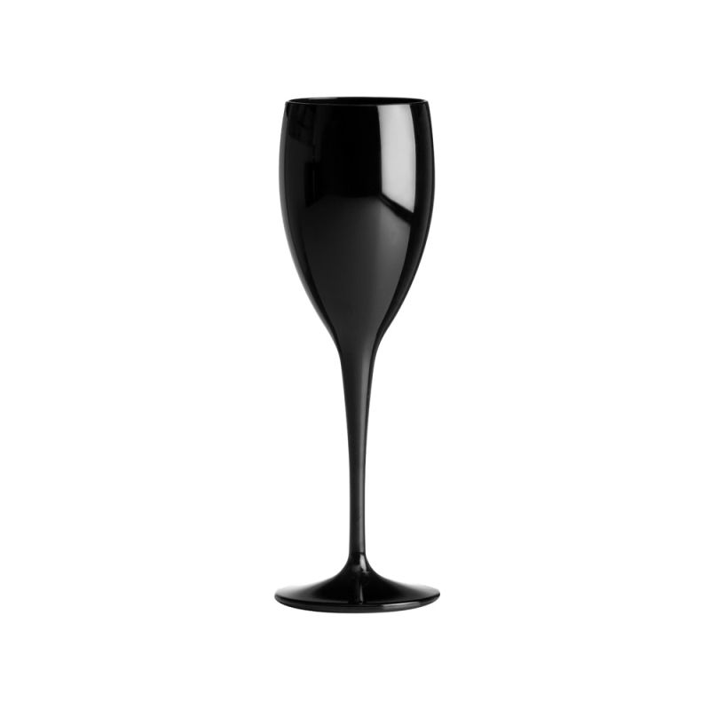 Champagne glass Flute black 17 cl. plastic