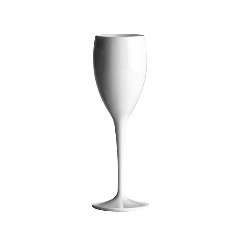Champagne glass Flute white 17 cl. plastic