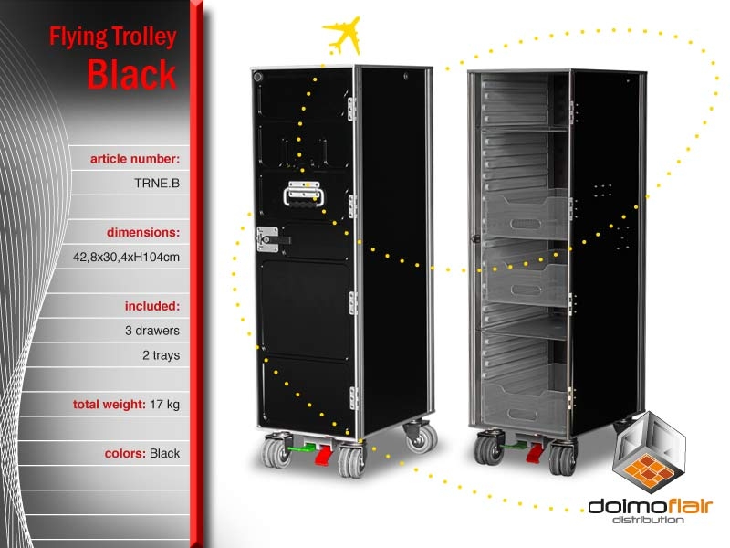 Airline trolley in aluminum black