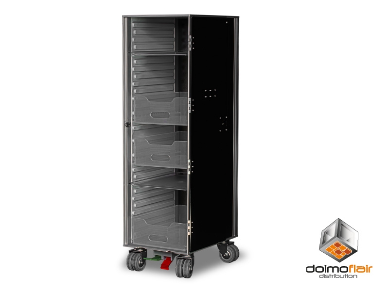 Airline trolley in aluminum black