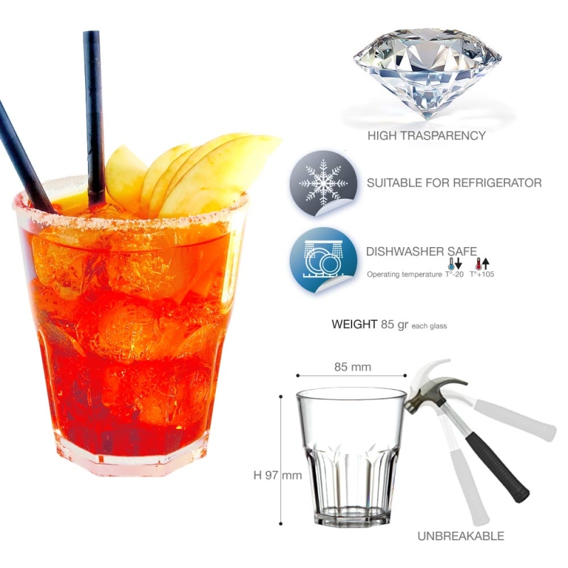 Cocktailglas Graniti 27 cl. aus Kunststoff
