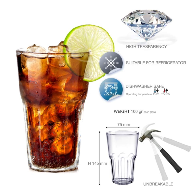 Cocktail glass Granity 30 cl. made of plastic