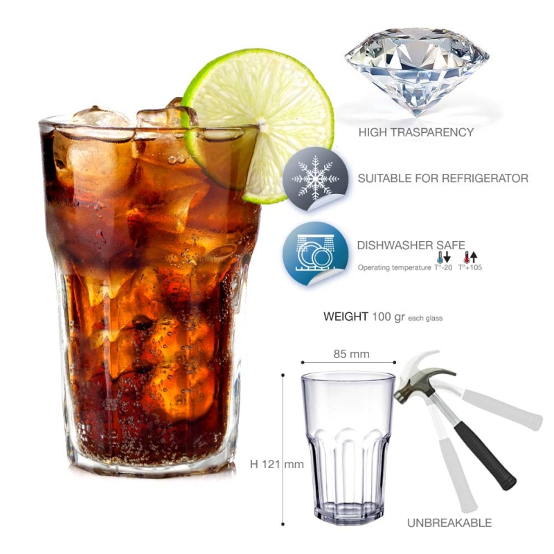 Cocktail glass Granity made of plastic