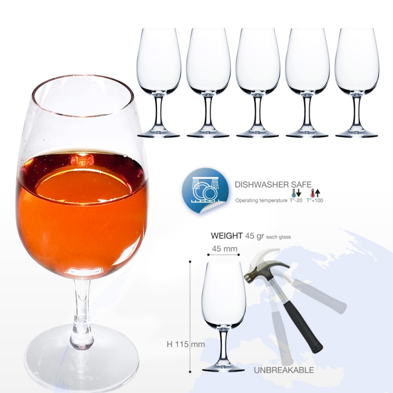 Mehrweg Verkostungsglas aus Kunststoff 22cl.