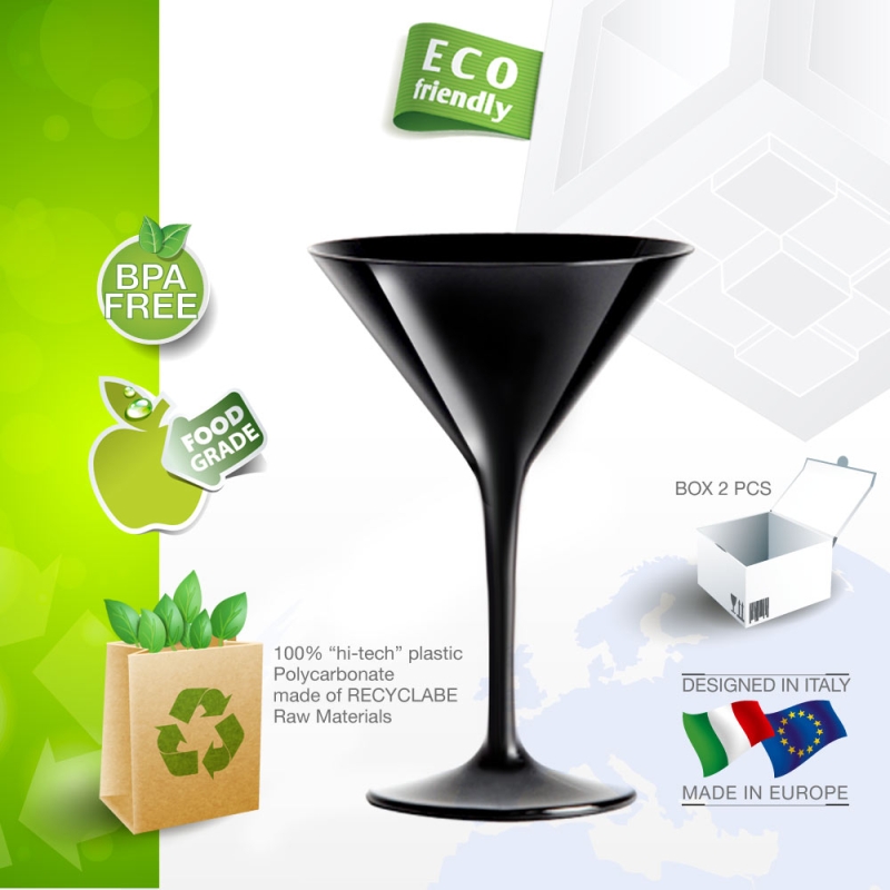 Black Cocktail Martini glass 23cl.