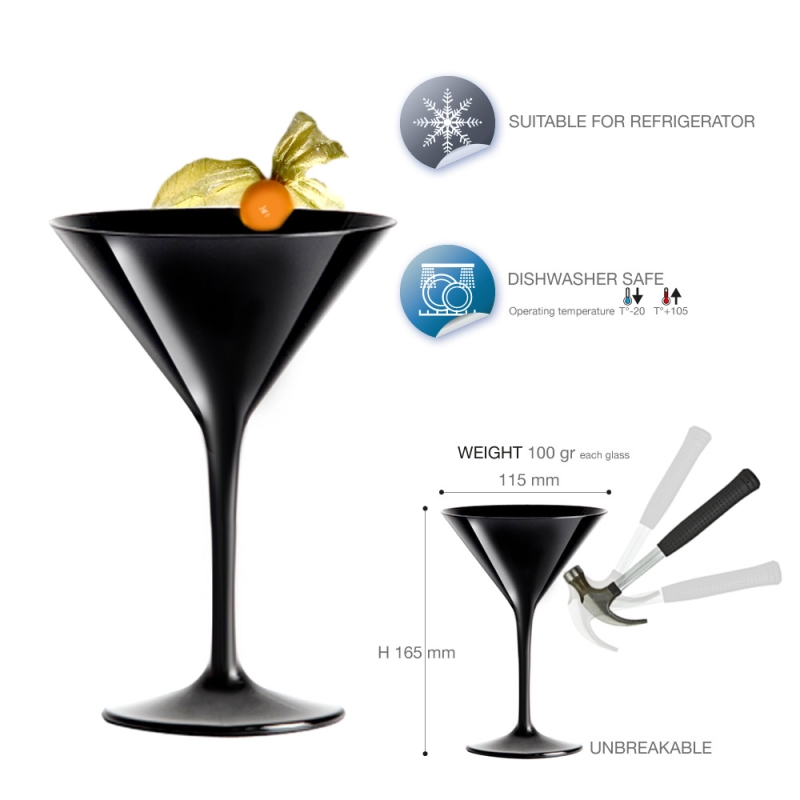 Black Cocktail Martini glass 23cl.