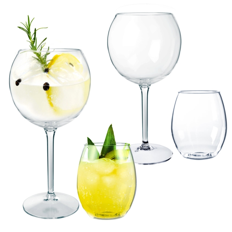 Mehrweg Ballonglas und Trinkglas aus Kunststoff