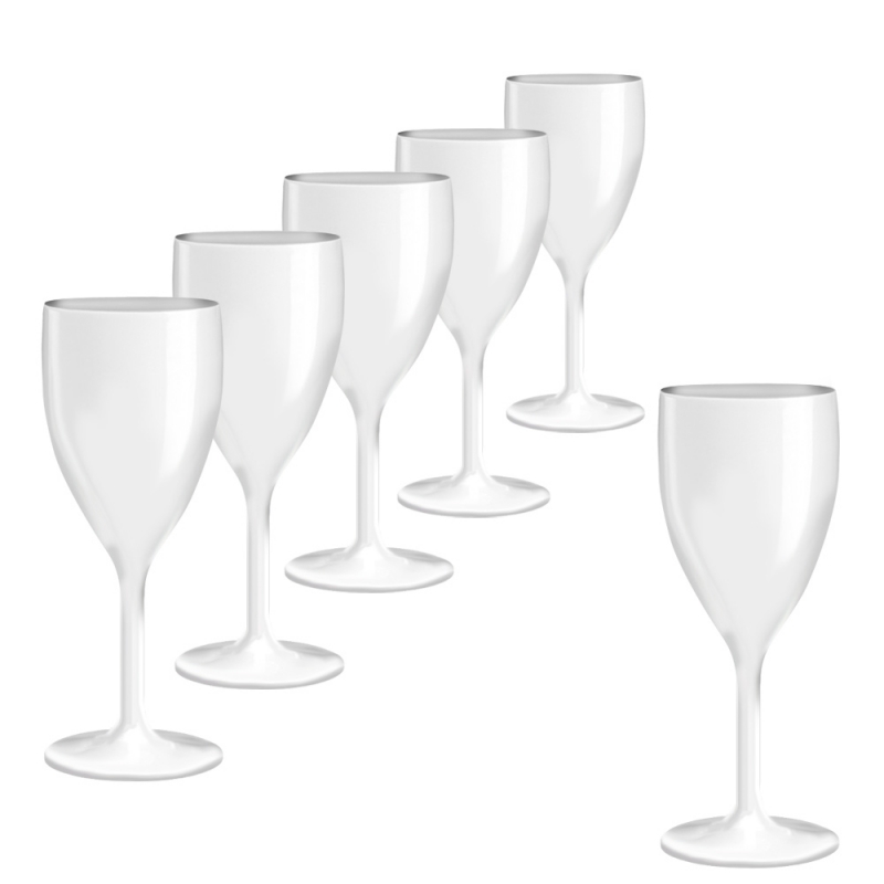TX Weinkelch Set 6 Stück Mehrweg Glas Plastik DoimoFlair Weinglas Kunststoff 