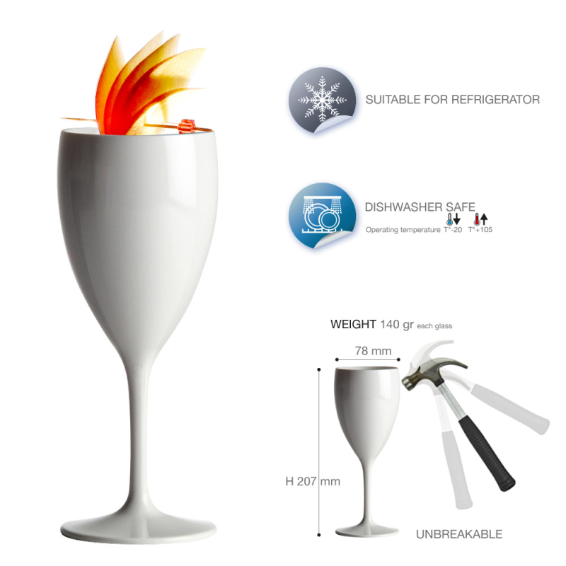 Weinglas Wine 34cl. aus Weiß Kunststoff